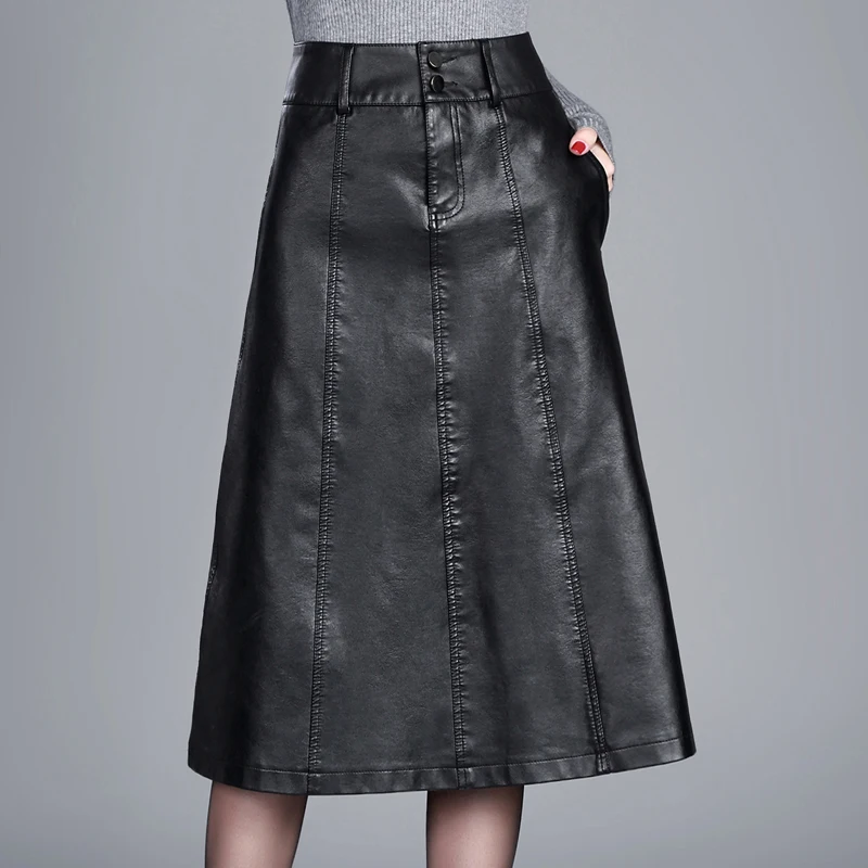2021 All-Match Skirts Female Autumn Winter Large Size High Waist Over-The-Knee Leather Mid-Length Skirt Korean Thin A-Line Skirt
2021 All-Match Skirts Female Autumn Winter Large Size High Waist Over-The-Knee Leather Mid-Length Skirt Korean Thin A-Line Skirt