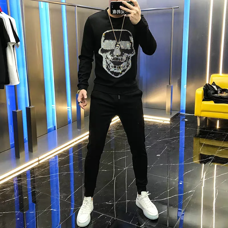 Winter Cotton Skull Hoodie New Men's Suit Casual Tracksuit Couple Sportswear Sweatshirt + Pants
Winter Cotton Skull Hoodie New Men's Suit Casual Tracksuit Couple Sportswear Sweatshirt + Pants
