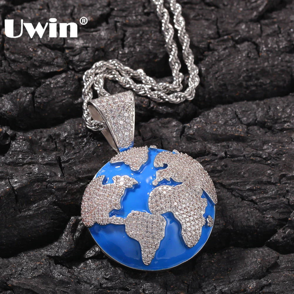 UWIN Drop Shipping New Style Earth Pendant Necklaces For Men Gold Silver Color AAA Zircon Necklace Fashion Jewelry
UWIN Drop Shipping New Style Earth Pendant Necklaces For Men Gold Silver Color AAA Zircon Necklace Fashion Jewelry