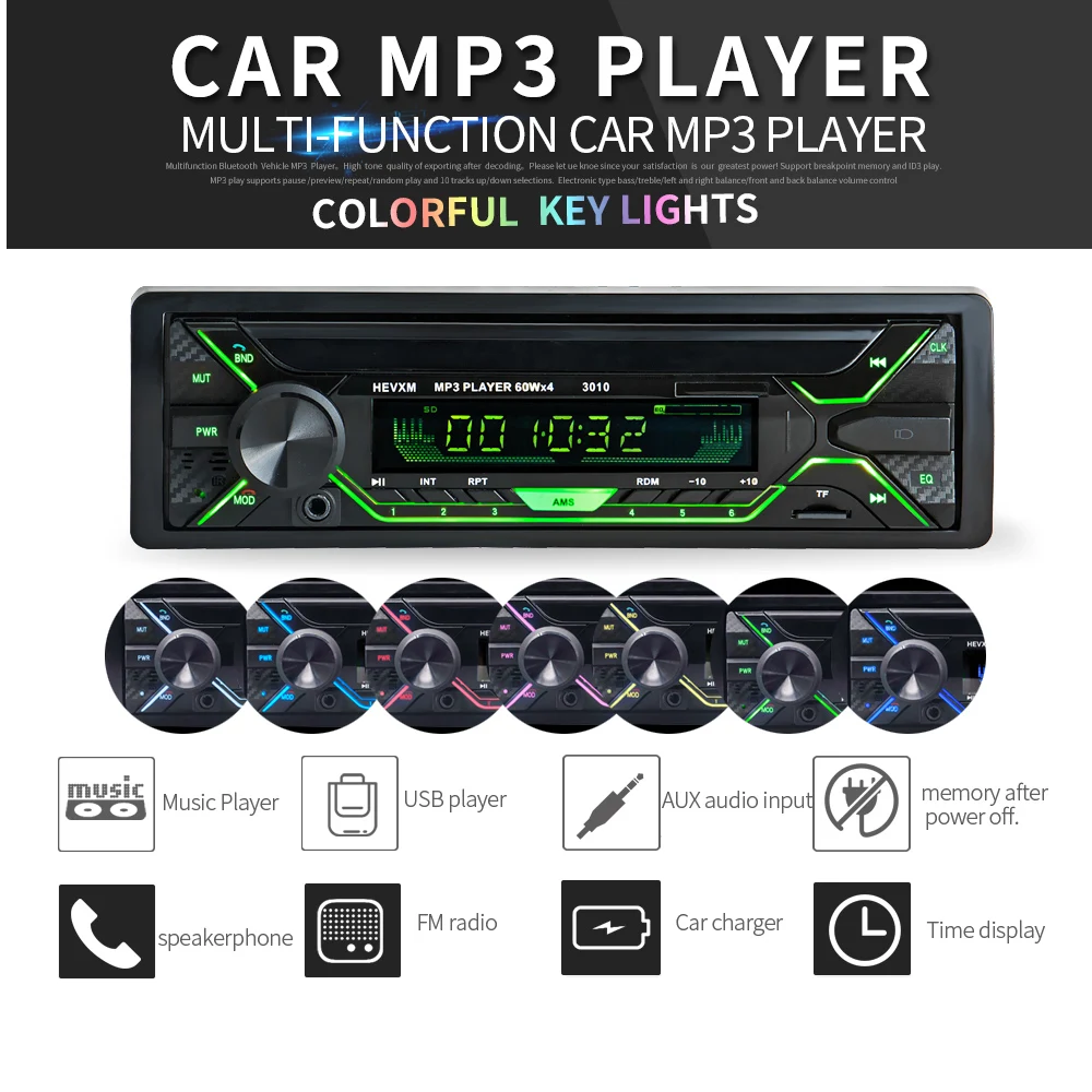 Car Radio Stereo Player 3010 Autoradio Aux Input Receiver 1din Bluetooth Stereo Radio MP3 Multimedia Player Support FM/WMA/USB
Car Radio Stereo Player 3010 Autoradio Aux Input Receiver 1din Bluetooth Stereo Radio MP3 Multimedia Player Support FM/WMA/USB