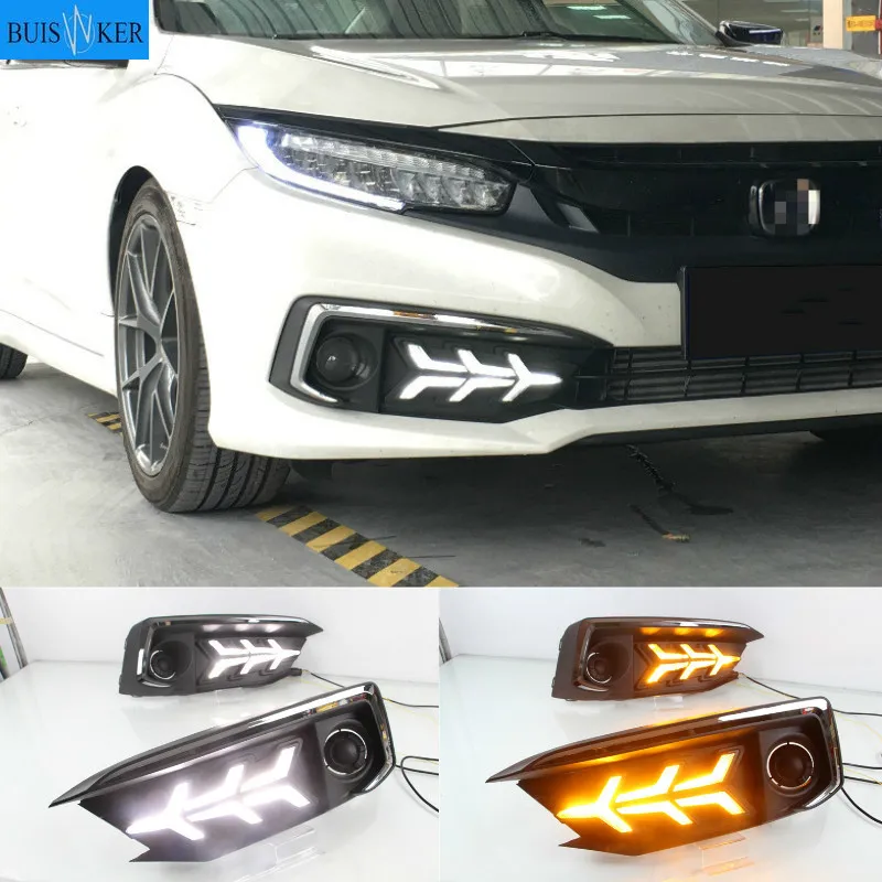 2pcs For Honda Civic 2019 2020 LED Daytime Running Lights with Streamer Turn Signal Lamp for New Civic modification car styling
2pcs For Honda Civic 2019 2020 LED Daytime Running Lights with Streamer Turn Signal Lamp for New Civic modification car styling
