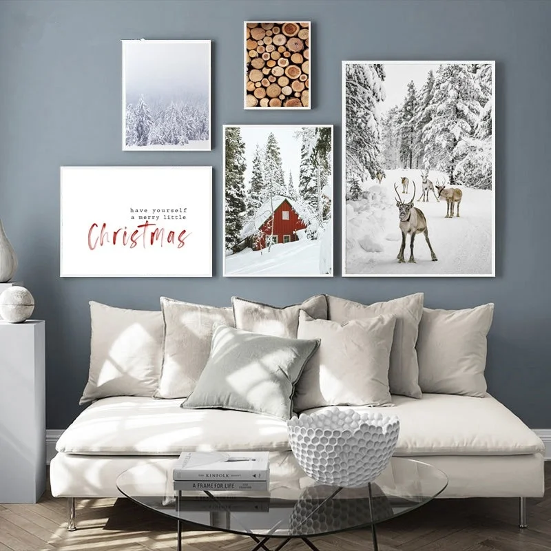 Nordic Christmas Style Wall Art Canvas Painting Home Decor Winter Landscape Paintings Poster Picture Living Room Decoration
Nordic Christmas Style Wall Art Canvas Painting Home Decor Winter Landscape Paintings Poster Picture Living Room Decoration