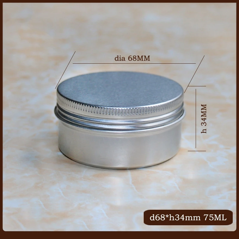 50pcs/lot 75g Aluminum Cosmetic Jar Inner Lid Screw Thread Cream Pot 75ml Eyes Lip Balm Mask Tin Ointment Hand Cream Box
50pcs/lot 75g Aluminum Cosmetic Jar Inner Lid Screw Thread Cream Pot 75ml Eyes Lip Balm Mask Tin Ointment Hand Cream Box