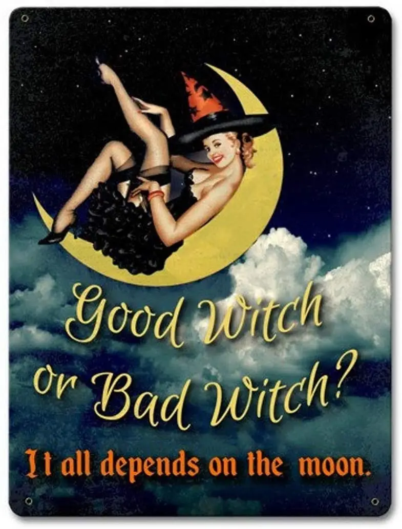 TYmall Good Witch or Bad Witch, Witch Pin Up, Broomsticks Vintage Halloween Decor Inspired Metal Sign 8X12Inches Wall Art Signs
TYmall Good Witch or Bad Witch, Witch Pin Up, Broomsticks Vintage Halloween Decor Inspired Metal Sign 8X12Inches Wall Art Signs