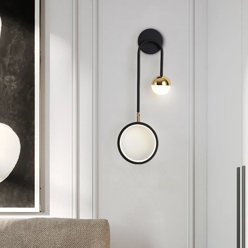 Nordic Wall Lamp Led Creative Bedroom Bedside Sconce Modern Lighting Luxury Living Room Aisle Corridor Indoor Ring Ball Light
Nordic Wall Lamp Led Creative Bedroom Bedside Sconce Modern Lighting Luxury Living Room Aisle Corridor Indoor Ring Ball Light