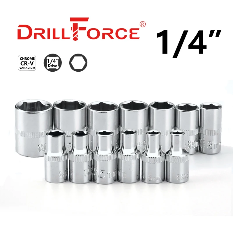 Drillforce 4-14mm Wrench Socket 1/4" Drive Short Adapter Spanner Converter Reducer Electric Hexagon Ratchet Auto Repair Tool
Drillforce 4-14mm Wrench Socket 1/4" Drive Short Adapter Spanner Converter Reducer Electric Hexagon Ratchet Auto Repair Tool