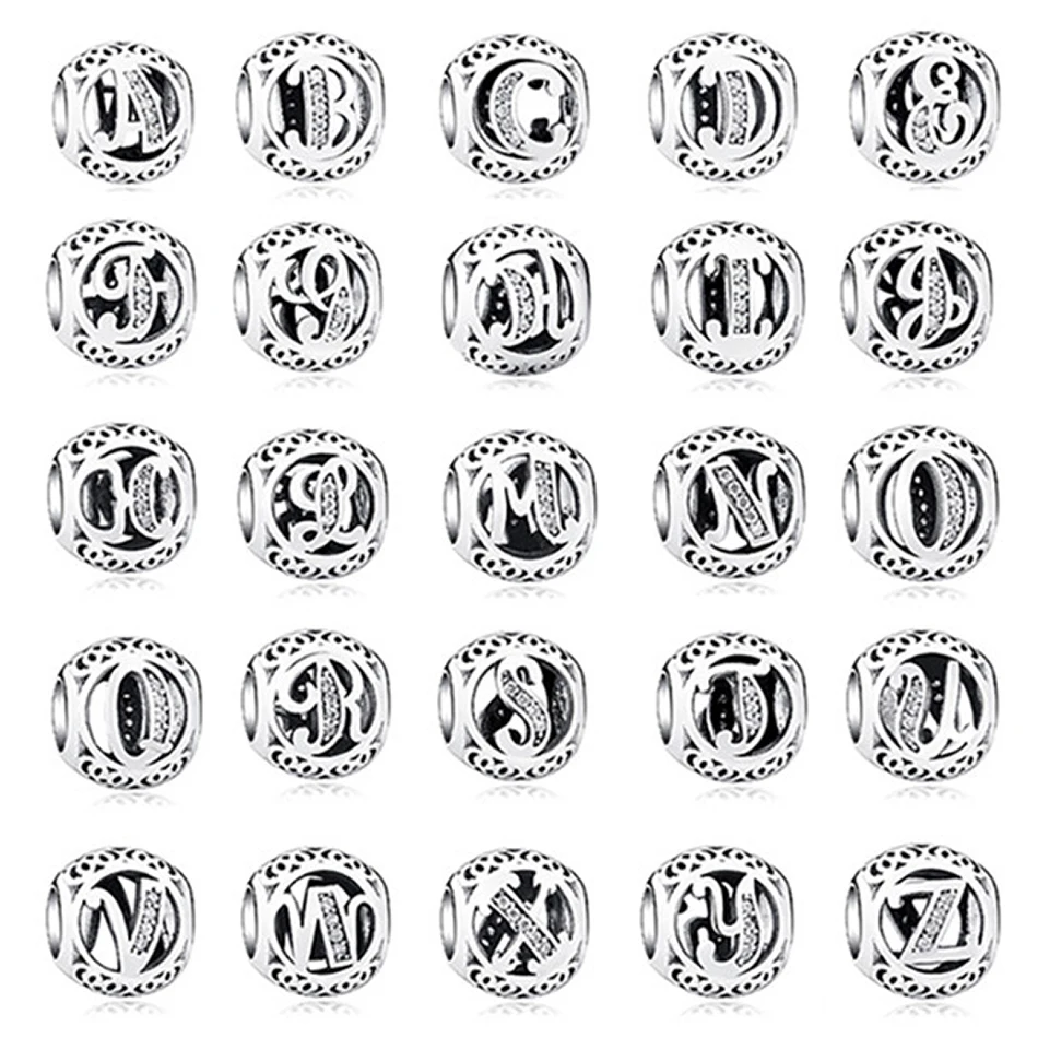 Silver Plated Vintage A To Z Alphabet Letter Beads Fit Original Charm Bracelet Bangle DIY Jewelry
Silver Plated Vintage A To Z Alphabet Letter Beads Fit Original Charm Bracelet Bangle DIY Jewelry