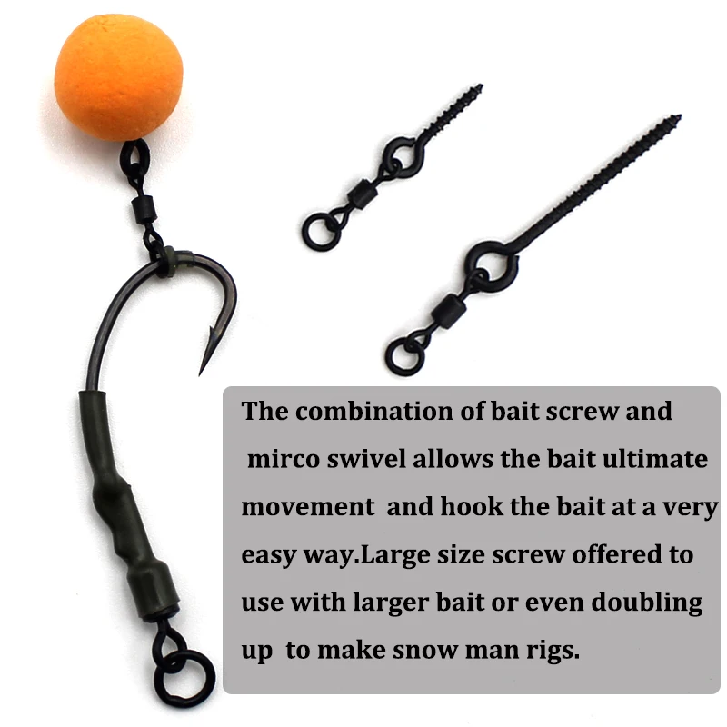 Carp bait screws ring swivel with bait screw for fake corn boilies pop up zig foam matte black 21mm
Carp bait screws ring swivel with bait screw for fake corn boilies pop up zig foam matte black 21mm