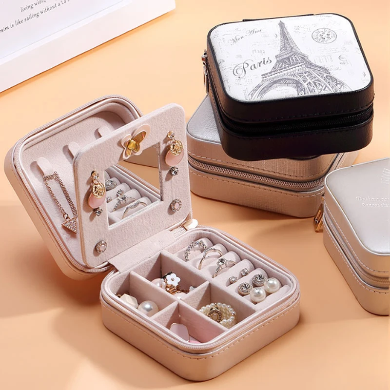 Mirror Jewelry Box Creative Travel Portable Jewelry Korean Earrings Ring Necklace PU Leather Ring Jewelry Storage Box
Mirror Jewelry Box Creative Travel Portable Jewelry Korean Earrings Ring Necklace PU Leather Ring Jewelry Storage Box