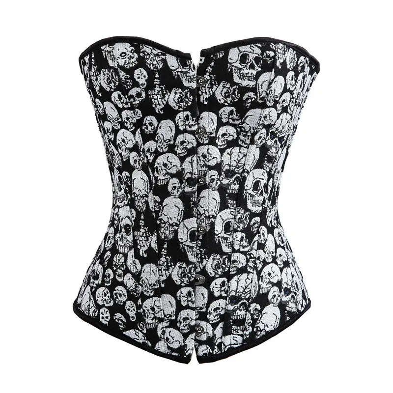 Caudatus Women's Sexy Skull Overbust Corset Bustier Basque Gothic Showgirl Costumes Plus Size Corselet Lingerie Tops
Caudatus Women's Sexy Skull Overbust Corset Bustier Basque Gothic Showgirl Costumes Plus Size Corselet Lingerie Tops