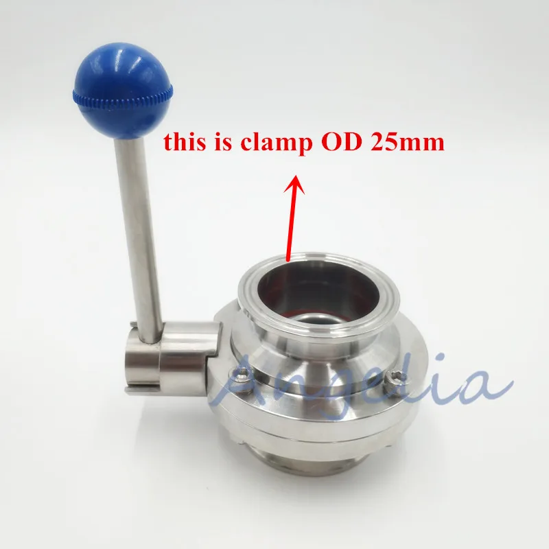 3/4" Sanitary Stainless Steel 304 Butterfly Valve Tri-Clamp OD 25mm Silicone Sealing
3/4" Sanitary Stainless Steel 304 Butterfly Valve Tri-Clamp OD 25mm Silicone Sealing