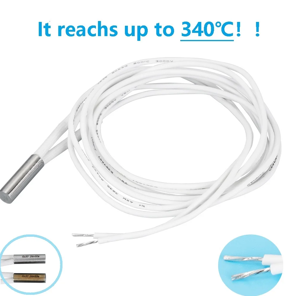 MEGA 2PCS/Lot 24V 50W 6x20mm Cartridge Heater Upgrade Heating Tube 340℃ For V6 J-Head Extruder 3D Printer Part
MEGA 2PCS/Lot 24V 50W 6x20mm Cartridge Heater Upgrade Heating Tube 340℃ For V6 J-Head Extruder 3D Printer Part