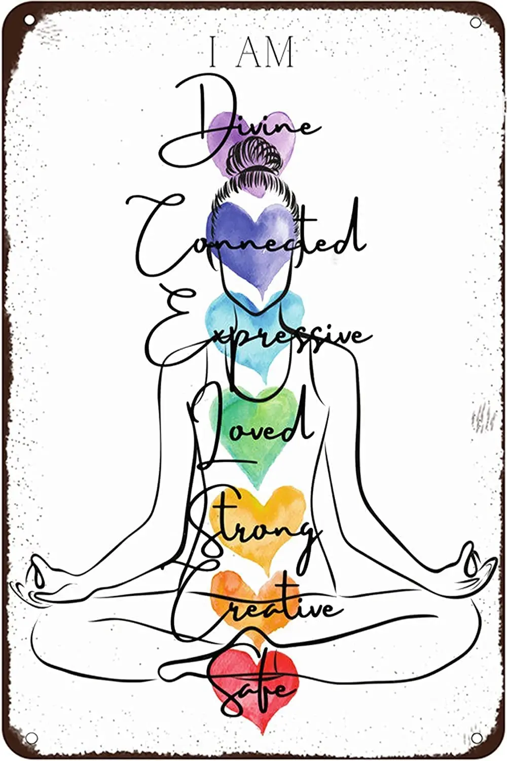 kegill Chakra Yogi Hearts Yoga I Am Chakras I Am Divine Tin Metal Signs Wall Decor Fun Decoration for Home Kitchen Bar Room
kegill Chakra Yogi Hearts Yoga I Am Chakras I Am Divine Tin Metal Signs Wall Decor Fun Decoration for Home Kitchen Bar Room
