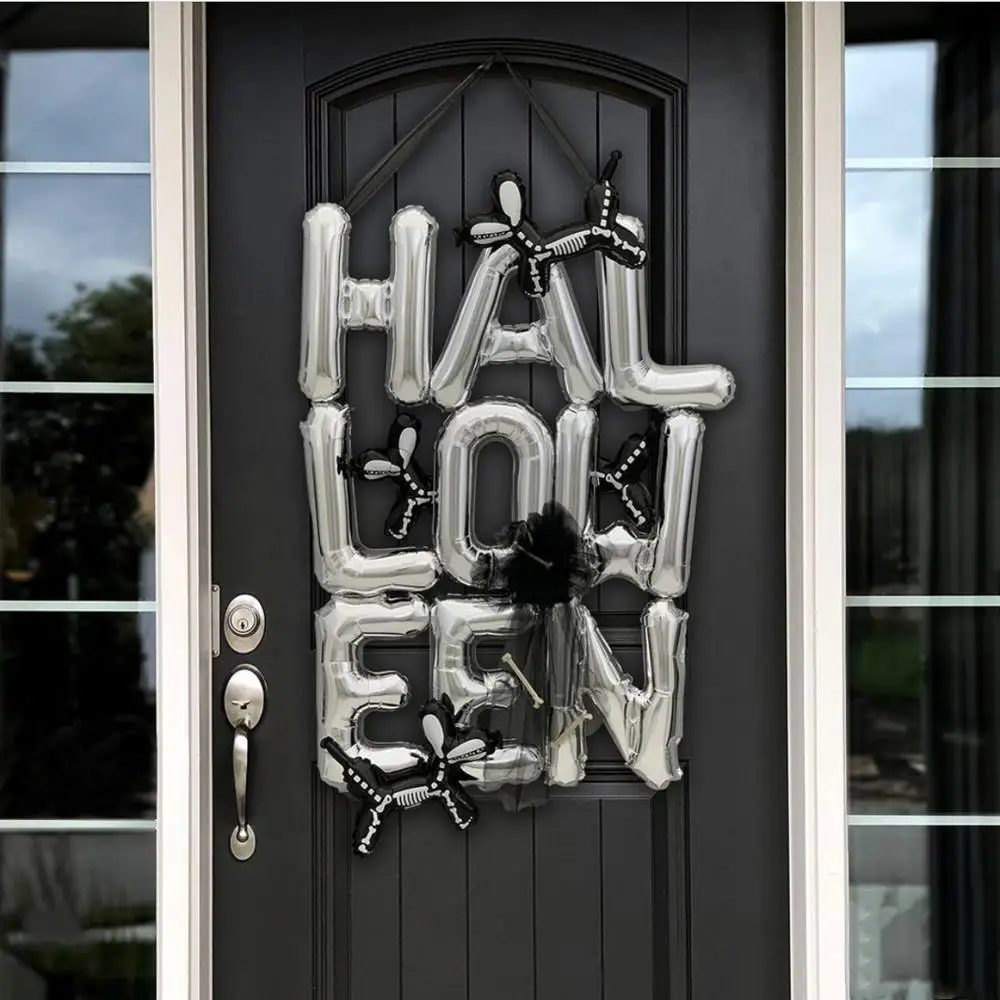 12PC Halloween balloons Bat Boo Sliver Aluminum foil Latex Balloons Home Party decoration Pull the flag Cake flag Black cat
12PC Halloween balloons Bat Boo Sliver Aluminum foil Latex Balloons Home Party decoration Pull the flag Cake flag Black cat