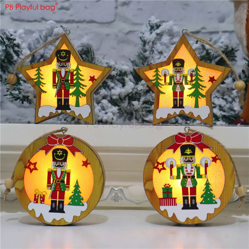 Playful bag 2020 Christmas luminous wooden pendant Nutcracker ornament Christmas party decoration Festival children gifts AA24
Playful bag 2020 Christmas luminous wooden pendant Nutcracker ornament Christmas party decoration Festival children gifts AA24