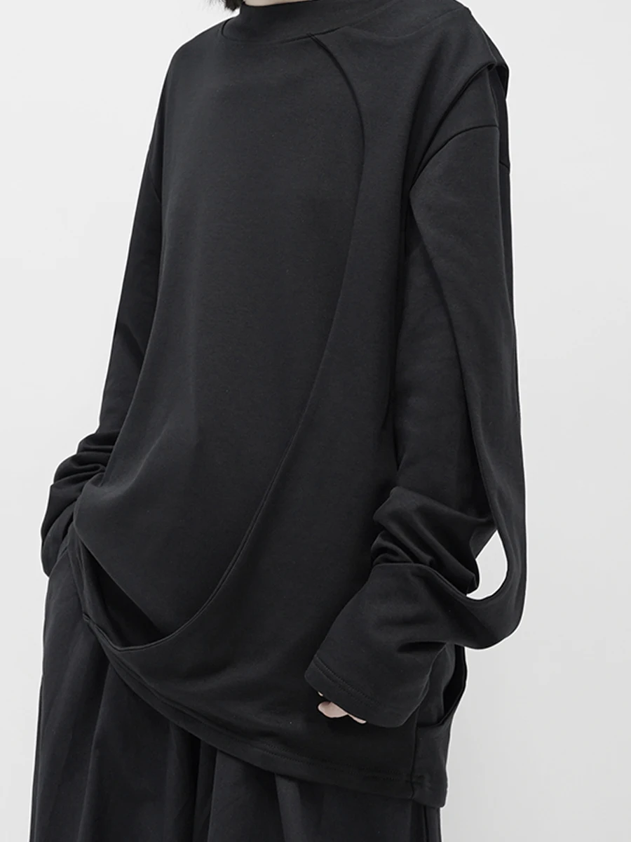 Women's Long Sleeve T-Shirt Black Slim White Simple Casual Irregular Long Sleeve Black T-Shirt Women's Loose Round Neck
Women's Long Sleeve T-Shirt Black Slim White Simple Casual Irregular Long Sleeve Black T-Shirt Women's Loose Round Neck