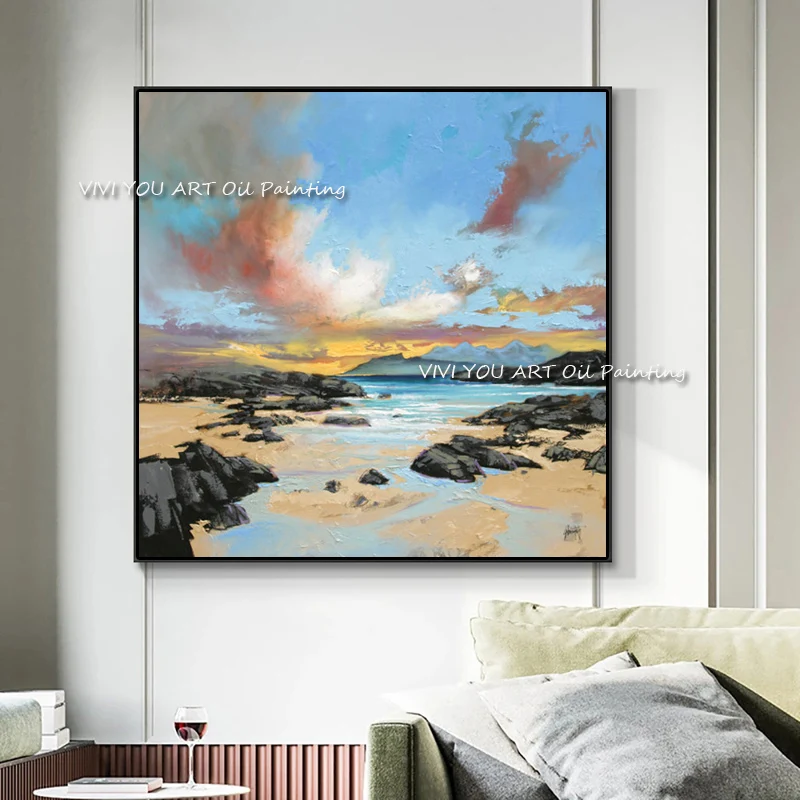 Handmade Modern Sky Landscape Canvas Oil Painting Pictures Blue Pink Clouds Wall art Scandinavian Wall Poster Home Decoration
Handmade Modern Sky Landscape Canvas Oil Painting Pictures Blue Pink Clouds Wall art Scandinavian Wall Poster Home Decoration