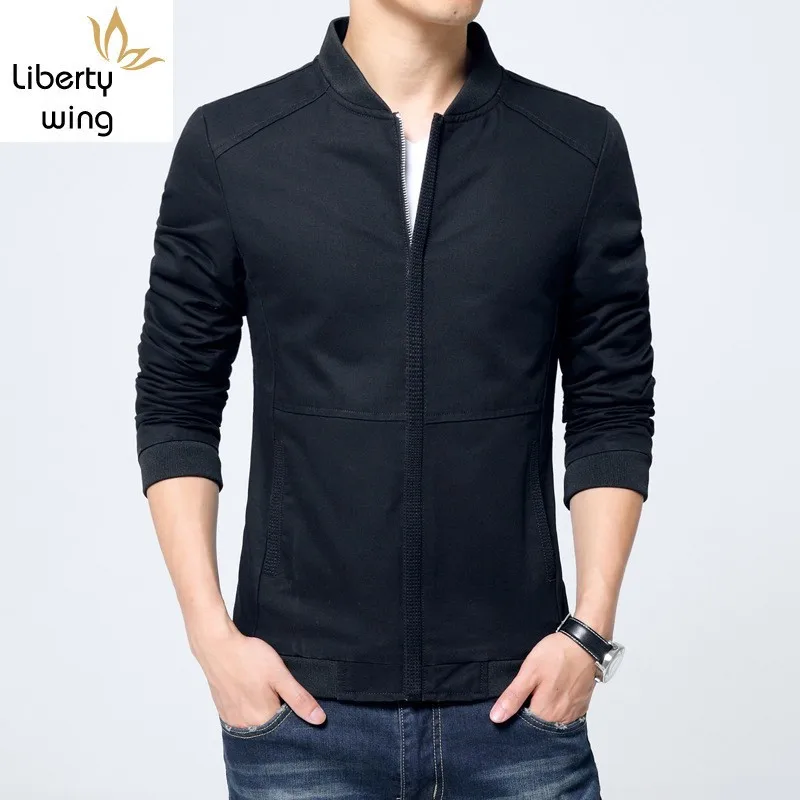 Mens High Quality Zipper Coat Autumn New Casual Business Slim Fit Thin Jacket Solid Black Stand Collar Outwear Men Big Size
Mens High Quality Zipper Coat Autumn New Casual Business Slim Fit Thin Jacket Solid Black Stand Collar Outwear Men Big Size