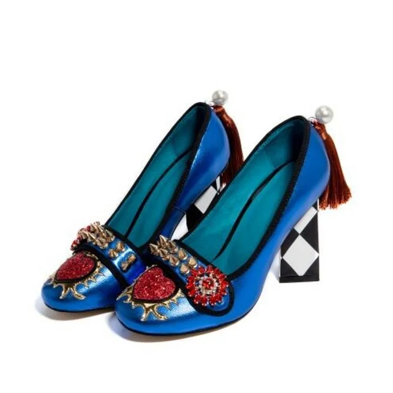 Plus Size 43 Thick Heel Tassel Pearl Pumps Women Shoes Vintage High Heel Shoes Female Real Leather Crystal Rivets Wedding Shoes
Plus Size 43 Thick Heel Tassel Pearl Pumps Women Shoes Vintage High Heel Shoes Female Real Leather Crystal Rivets Wedding Shoes