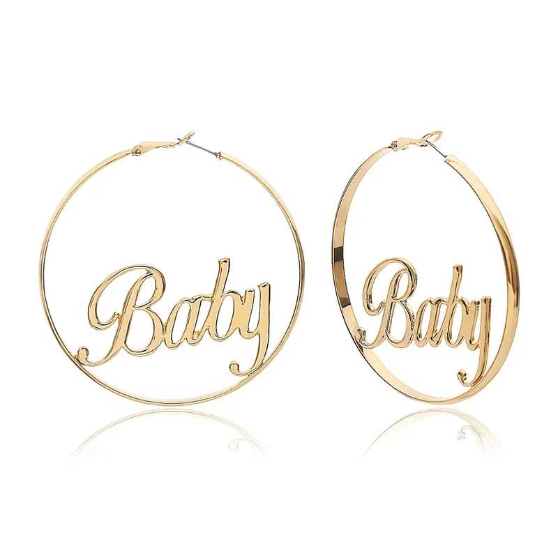 Zrm Exaggerated Big Hoop Earrings Women's Fashion Baby Letter Circle Round Brincos Earring Female Brincos Jewelry Gifts
Zrm Exaggerated Big Hoop Earrings Women's Fashion Baby Letter Circle Round Brincos Earring Female Brincos Jewelry Gifts