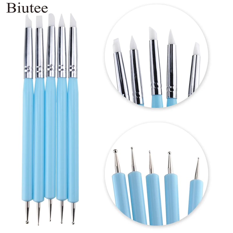 Biutee 5pcs Double Head Nail Art Silicone Dotting Pen Brush Sculpture Carving Shaping Paint Acrylic Pick Rhinestone Manicure To
Biutee 5pcs Double Head Nail Art Silicone Dotting Pen Brush Sculpture Carving Shaping Paint Acrylic Pick Rhinestone Manicure To