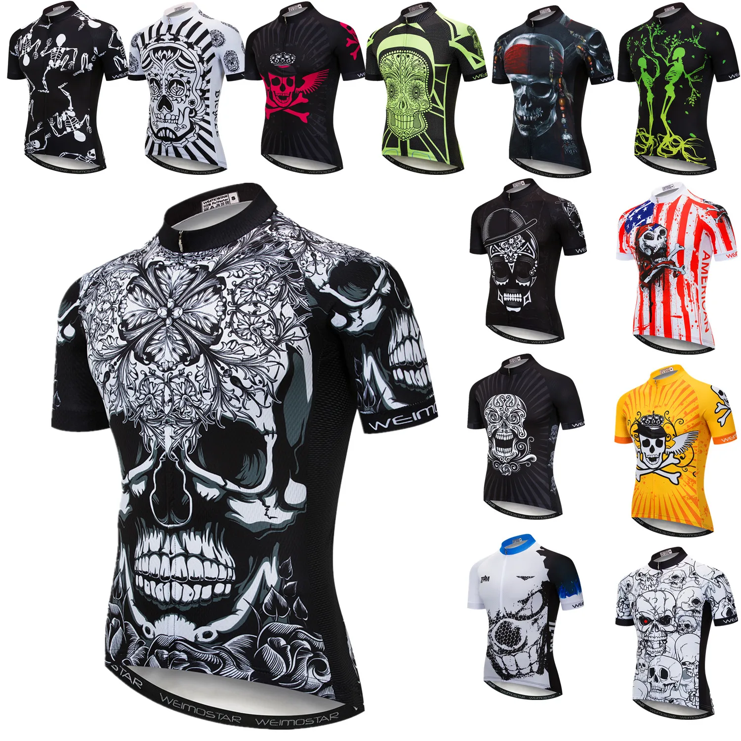 Men's Cycling Jerseys Skull Printing Road MTB Bike Shirts Breathable Bicycle Clothing/Clothes Summer Anti Sweat Cycling Tops
Men's Cycling Jerseys Skull Printing Road MTB Bike Shirts Breathable Bicycle Clothing/Clothes Summer Anti Sweat Cycling Tops