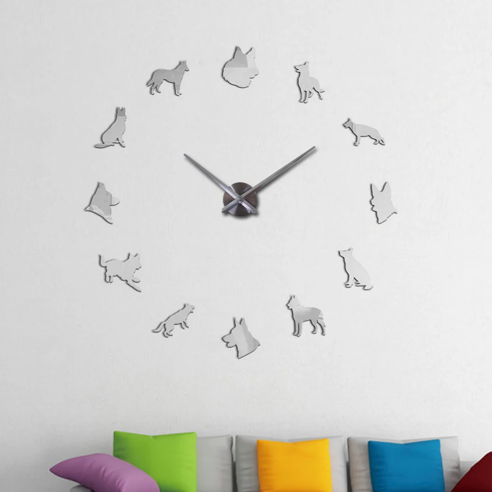 Animal Diy acrylic mirror wall clock quartz watch reloj de pared modern clocks living room home decoration silver 3d stickers
Animal Diy acrylic mirror wall clock quartz watch reloj de pared modern clocks living room home decoration silver 3d stickers