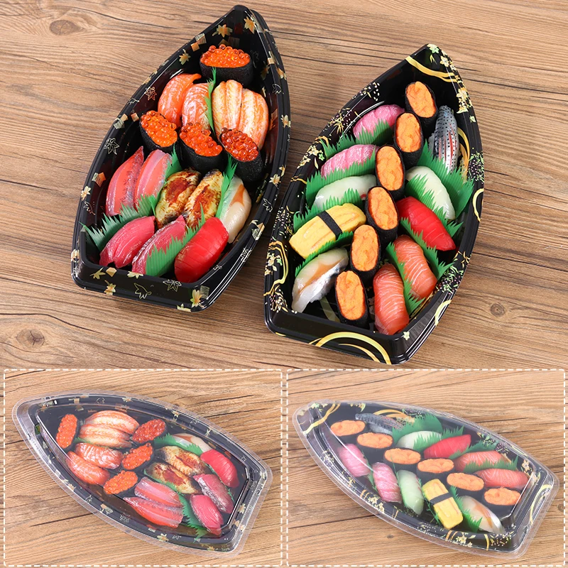 Boat-shaped Platter Sushi Box salmon platter takeout box square sushi packaging box 25PCS
Boat-shaped Platter Sushi Box salmon platter takeout box square sushi packaging box 25PCS