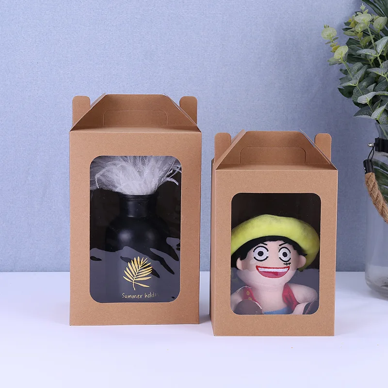 100pcs Large Kraft Paper Box With Handle Portable gift Box With Window Wedding birthday party Gift Package Containers gift Boxes
100pcs Large Kraft Paper Box With Handle Portable gift Box With Window Wedding birthday party Gift Package Containers gift Boxes