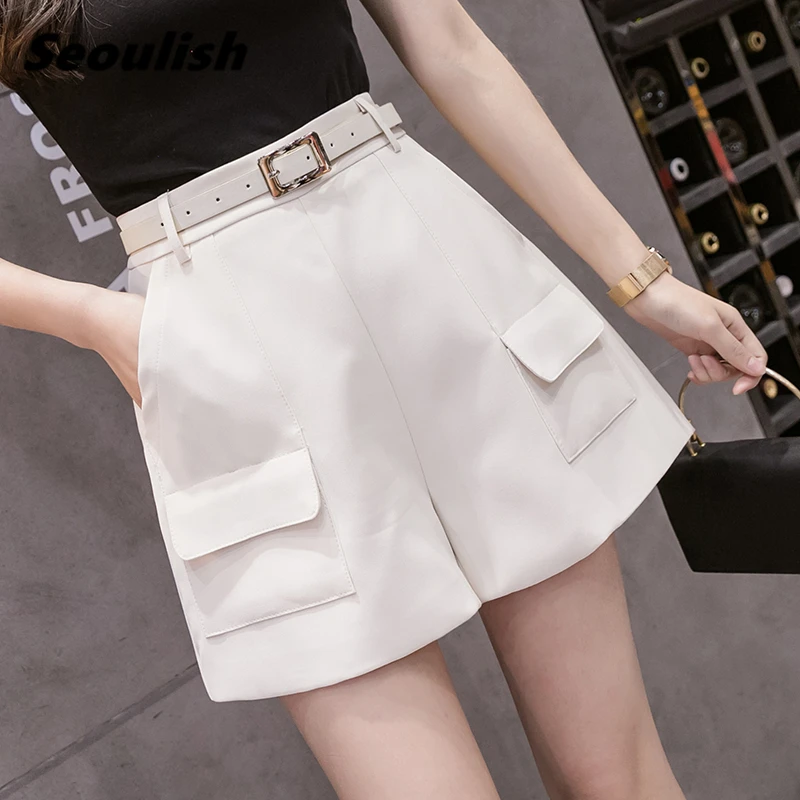 Seoulish Summer 2021 New Women's Suit Shorts with Belted High Waist Office Lady Wide Leg Shorts Elegant Chic Loose Trousers
Seoulish Summer 2021 New Women's Suit Shorts with Belted High Waist Office Lady Wide Leg Shorts Elegant Chic Loose Trousers
