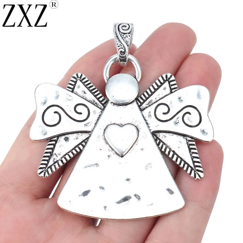 ZXZ 2pcs Tibetan Silver Large Hammered Guardian Angel Charms Pendants For Necklace Jewelry Making Findings 71x62mm
ZXZ 2pcs Tibetan Silver Large Hammered Guardian Angel Charms Pendants For Necklace Jewelry Making Findings 71x62mm