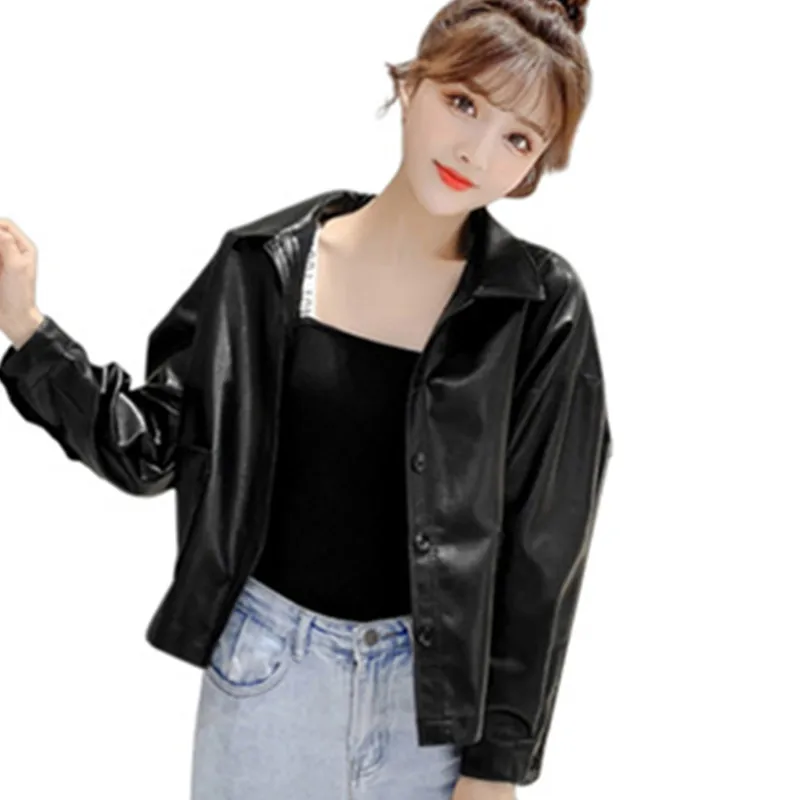 Autumn jacket women 2022 new women's Korean fashion single-breasted leather short loose jacket coat trend A380
Autumn jacket women 2022 new women's Korean fashion single-breasted leather short loose jacket coat trend A380