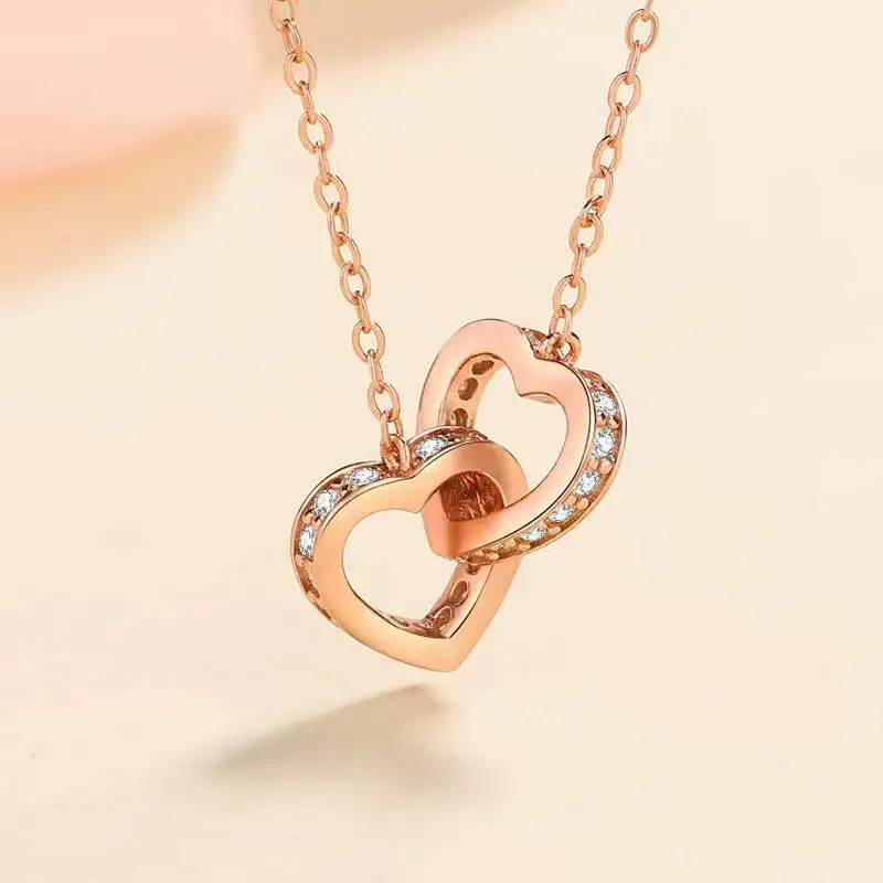 Trendy 925 Sterling Silver 0.48ct D Color Moissanite Heart to Heart Necklace Plated 18k Gold Clavicle Necklace Anniversary Gift
Trendy 925 Sterling Silver 0.48ct D Color Moissanite Heart to Heart Necklace Plated 18k Gold Clavicle Necklace Anniversary Gift