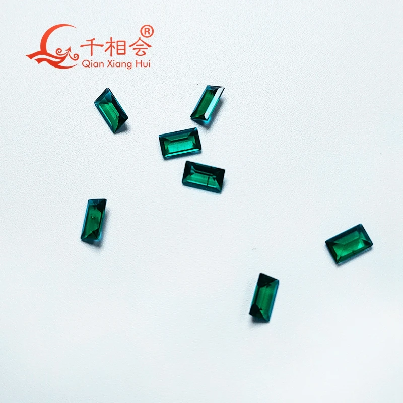 Rectangle Baguette Melee Size Green Color Created Hydrothermal Muzo Emerald Loose Gemstone with Minor Cracks Inclusions
Rectangle Baguette Melee Size Green Color Created Hydrothermal Muzo Emerald Loose Gemstone with Minor Cracks Inclusions