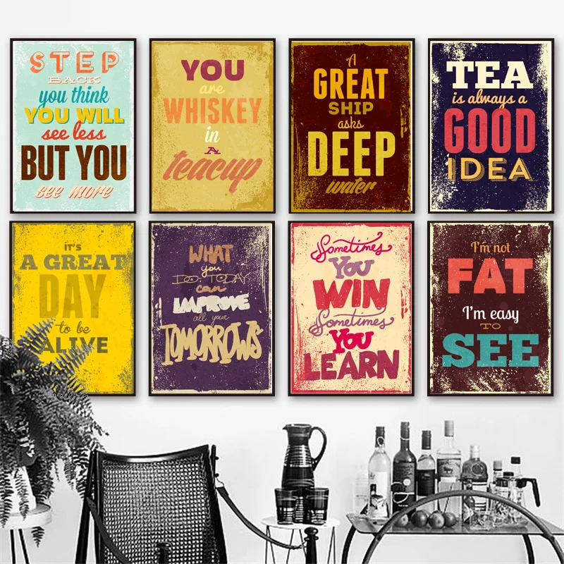 Colorful Retro Inspirational Quotes Wall Art Canvas Painting Print Nordic Canvas Posters And Prints Wall Pictures For Bar Deco
Colorful Retro Inspirational Quotes Wall Art Canvas Painting Print Nordic Canvas Posters And Prints Wall Pictures For Bar Deco