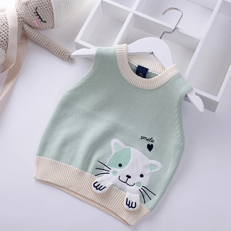2025 Spring Autumn Girls Knitting Vest Cartoon Embroidered cat Baby coat Knitted Sweater Vest Kids Outerwear Children Jackets
2025 Spring Autumn Girls Knitting Vest Cartoon Embroidered cat Baby coat Knitted Sweater Vest Kids Outerwear Children Jackets