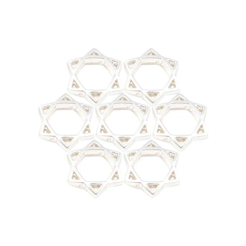 10pcs Copper Plate Silver Star of David Shape 6mm Inner 12mm Six-pointed Star Spacers For DIY Jewelry Making Beaded Accessories
10pcs Copper Plate Silver Star of David Shape 6mm Inner 12mm Six-pointed Star Spacers For DIY Jewelry Making Beaded Accessories