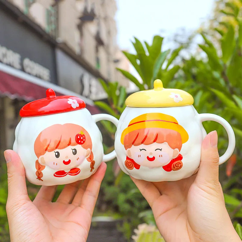 Cute Korean Style Ceramic Mugs with Lid Cartoon Creative Little Girl Mug Milk Coffee Tea Unique Porcelain Cups For Women
Cute Korean Style Ceramic Mugs with Lid Cartoon Creative Little Girl Mug Milk Coffee Tea Unique Porcelain Cups For Women