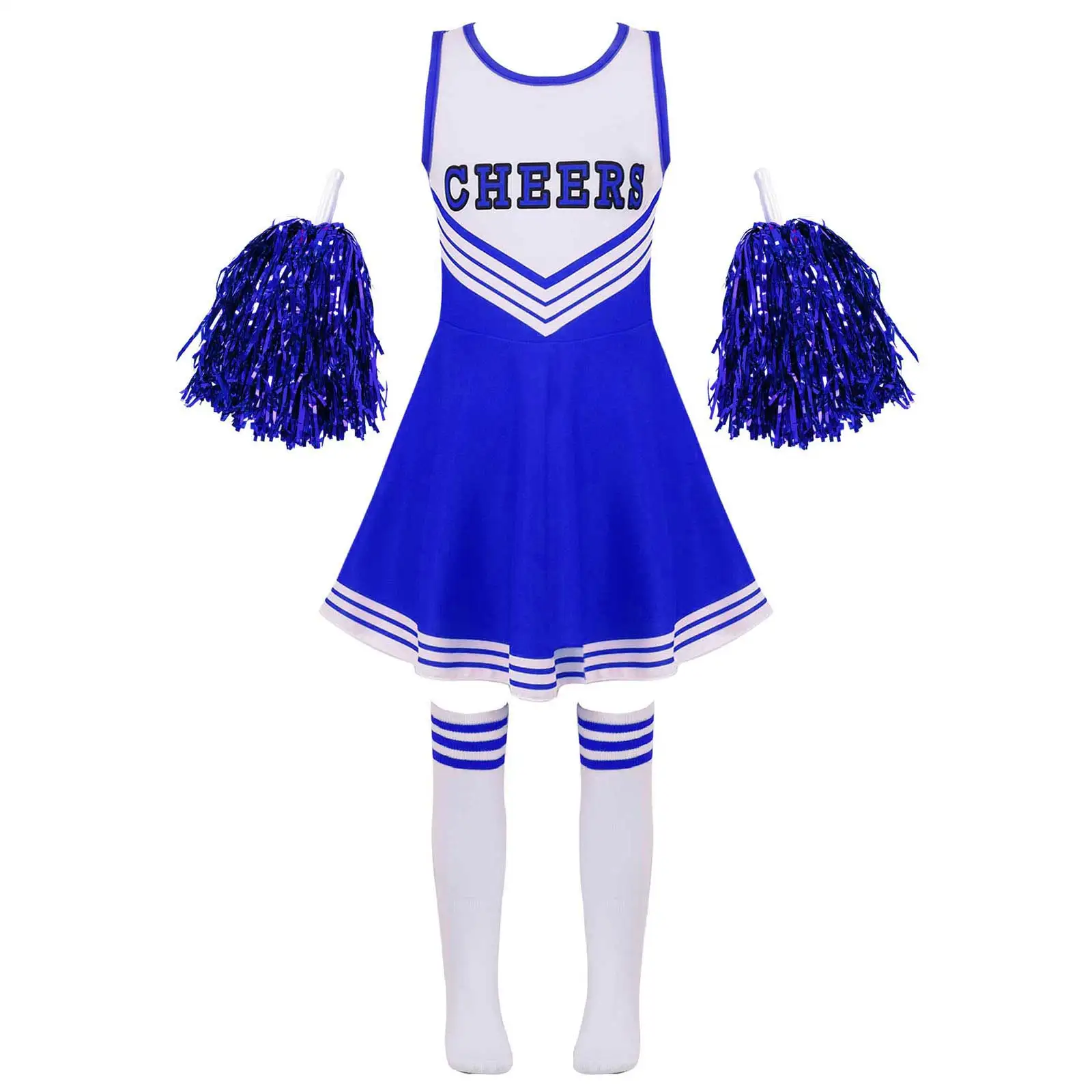 Kids Girls Cheerleading Costumes Uniform Carnival Party Cheerleader Schoolgirls Stage Performance Letter Print Dress with Socks
Kids Girls Cheerleading Costumes Uniform Carnival Party Cheerleader Schoolgirls Stage Performance Letter Print Dress with Socks