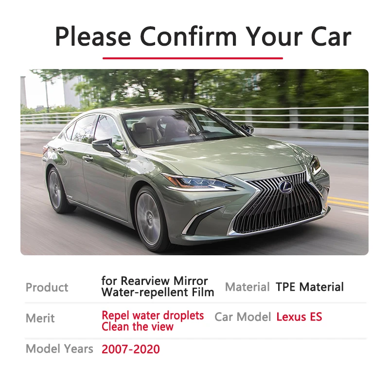 Full Cover Anti Fog Film Rainproof Rearview Mirror for Lexus ES 2007~2020 300 330 350 300h ES300 ES330 ES350 ES300h Accessories
Full Cover Anti Fog Film Rainproof Rearview Mirror for Lexus ES 2007~2020 300 330 350 300h ES300 ES330 ES350 ES300h Accessories
