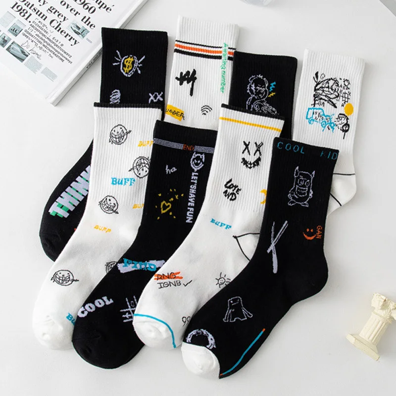 Spring And Autumn New Black And White Socks Men's Tube Socks Cotton Pure Spring And Autumn Trend Net Red Style Korean Cartoon
Spring And Autumn New Black And White Socks Men's Tube Socks Cotton Pure Spring And Autumn Trend Net Red Style Korean Cartoon