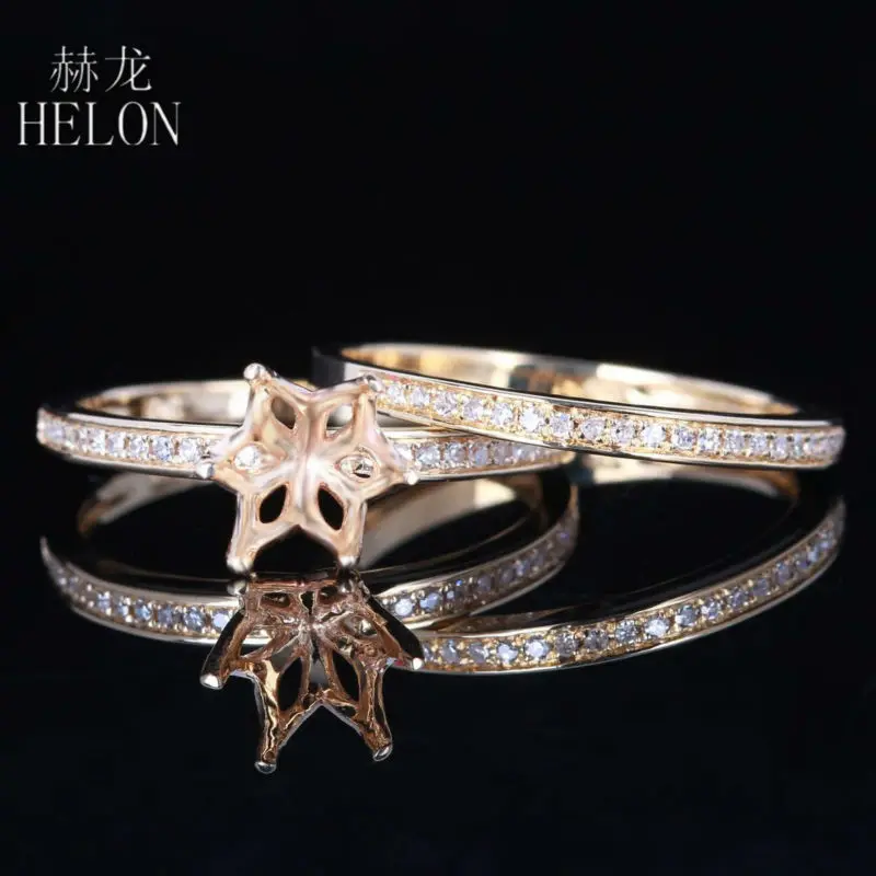 HELON 6.5mm Round Solid 14K Yellow Gold Diamond Fine Jewelry Semi Mount Trendy Ring Diamond Engagement Wedding Band Duo Ring
HELON 6.5mm Round Solid 14K Yellow Gold Diamond Fine Jewelry Semi Mount Trendy Ring Diamond Engagement Wedding Band Duo Ring