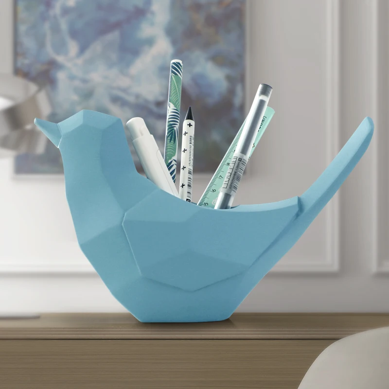 Desktop Pen holder for office school desk resin Geometric bird shape gift home ornament pencil organizer storage pen holder
Desktop Pen holder for office school desk resin Geometric bird shape gift home ornament pencil organizer storage pen holder