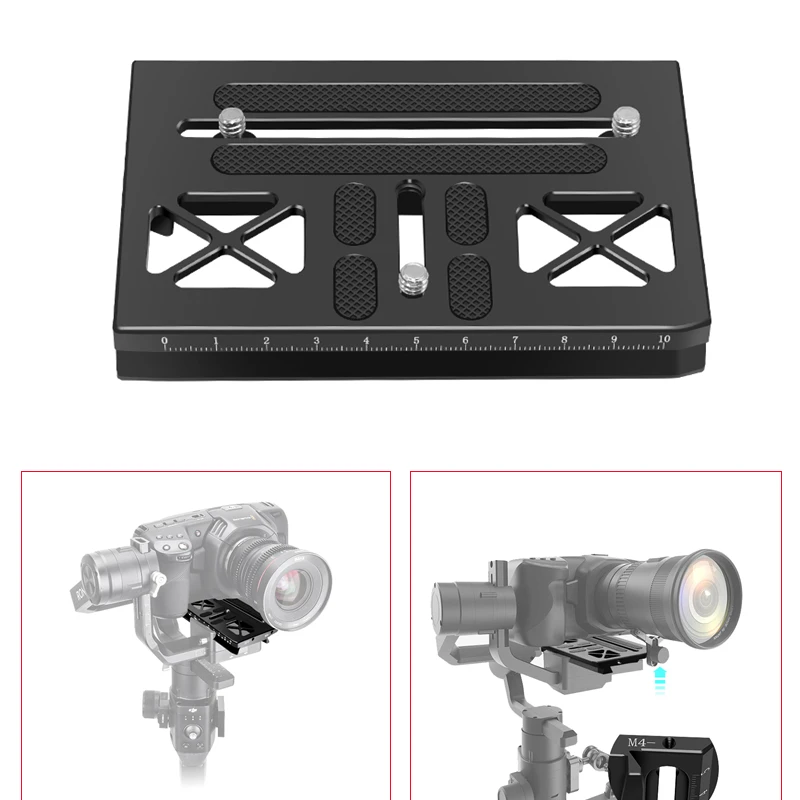 Aluminium Alloy Offset Camera Quick Release Plate Handheld Stabilizer Gimbal Mount Plate Board with Scale for BMPCC 4K Ronin S
Aluminium Alloy Offset Camera Quick Release Plate Handheld Stabilizer Gimbal Mount Plate Board with Scale for BMPCC 4K Ronin S