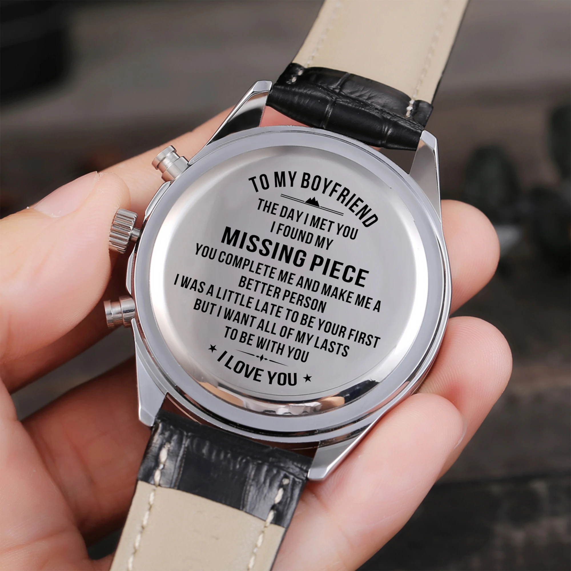 "To My Boyfriend- Watch Men Luxury Stylish Timepieces Chronograph Military Quartz Watches Birthday Anniversary Gifts "
"To My Boyfriend- Watch Men Luxury Stylish Timepieces Chronograph Military Quartz Watches Birthday Anniversary Gifts "