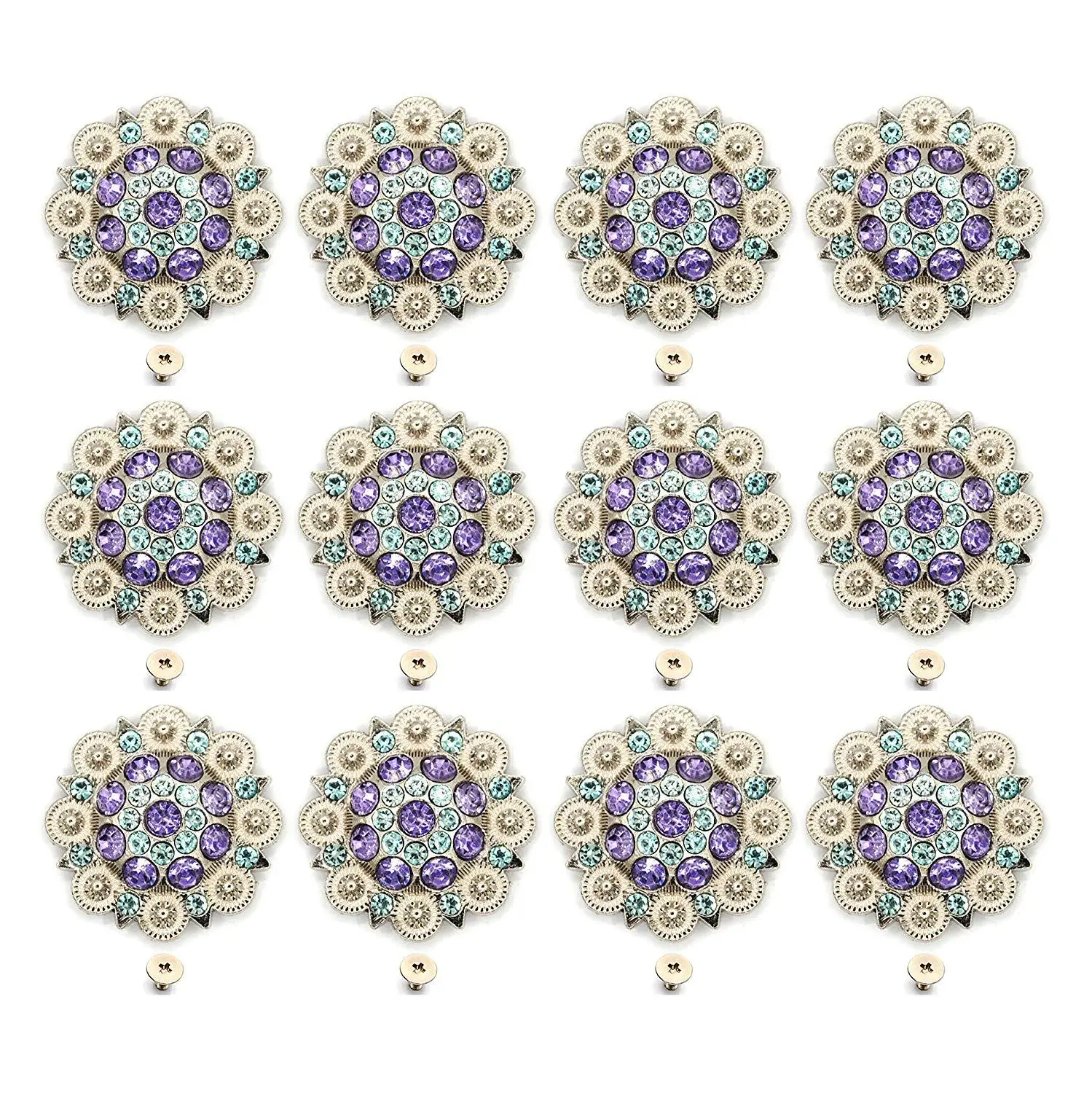 12pcs/lots ligh purple Diameter 3.7CM Metal flower Conchos white rhinestone decoration Belt accessories accessories
12pcs/lots ligh purple Diameter 3.7CM Metal flower Conchos white rhinestone decoration Belt accessories accessories