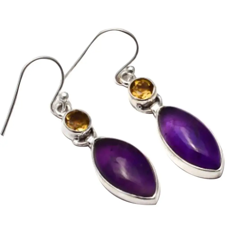 Genuine Amethyst + Citrine EARRINGS 925 Sterling Silver, 39mm, 2SE0009
Genuine Amethyst + Citrine EARRINGS 925 Sterling Silver, 39mm, 2SE0009