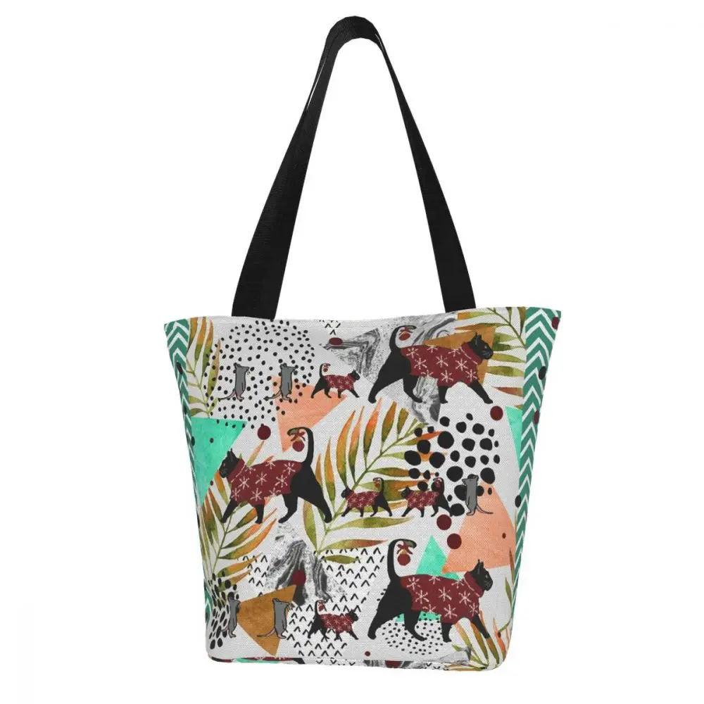 Women Cloth Fabric Shoulder Shopping Bag Cats Print Canvas Totes Package Satchel Handbag Lady Foldable Reusable Shopping Bag
Women Cloth Fabric Shoulder Shopping Bag Cats Print Canvas Totes Package Satchel Handbag Lady Foldable Reusable Shopping Bag