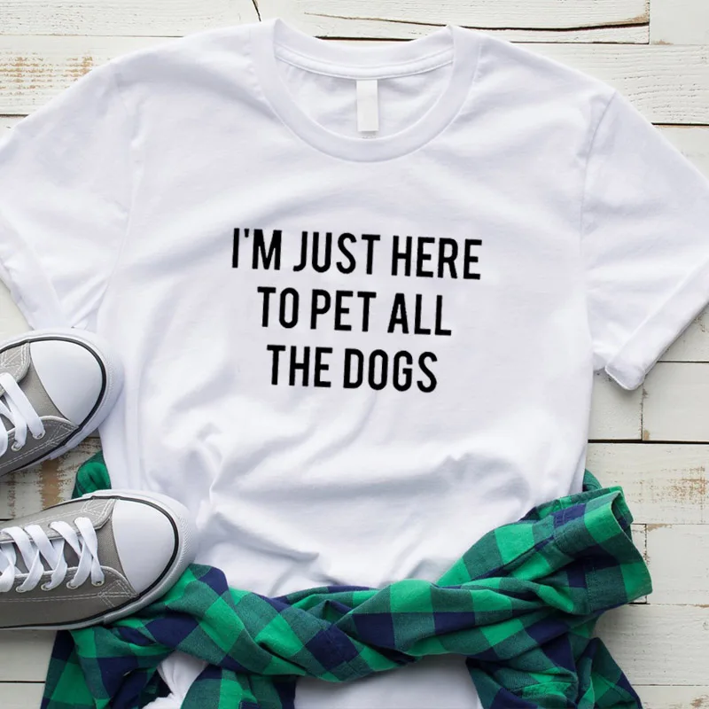 I'm just here to pet all the dogs mom mama female top tees Short sleeve amime Cotton Funny Letter print Graphic O neck Tshirt
I'm just here to pet all the dogs mom mama female top tees Short sleeve amime Cotton Funny Letter print Graphic O neck Tshirt