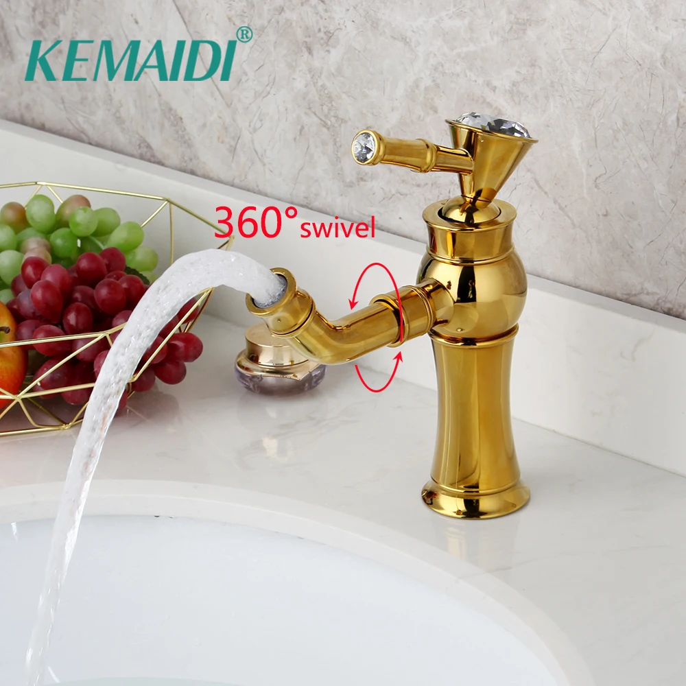 KEMAIDI Polished Bathroom Basin Sink Mixer Tap Faucet Diamond Handle Mixer Rotated Spout Faucet Water Mixer Tap Luxury Golden
KEMAIDI Polished Bathroom Basin Sink Mixer Tap Faucet Diamond Handle Mixer Rotated Spout Faucet Water Mixer Tap Luxury Golden